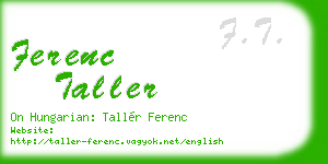 ferenc taller business card