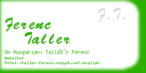 ferenc taller business card